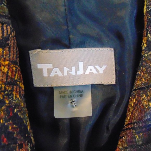 TanJay | Vintage | Gold Glitter Textured Jacket | Size 8 - Picture 4 of 6